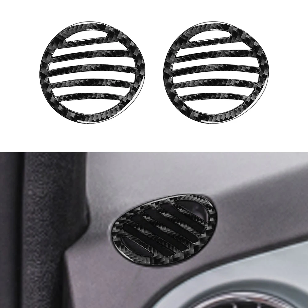 Car Dashbaord Upper Air Vent Stickers For Fiat 500 2012 2013 2014 2015 Genuine Carbon Fiber Accessories