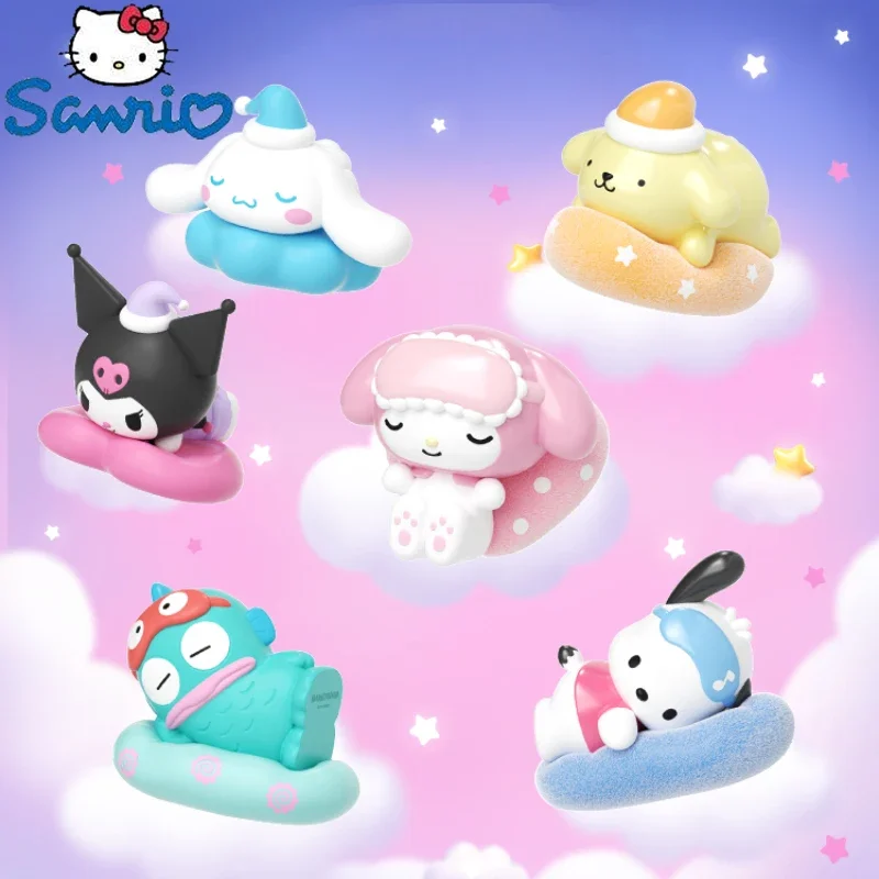 Sanrio Sweet Dream Figure Cinnamoroll My Melody Kuromi Pompom Purin Pochacco Hanyodon Mini Action Figurine Model Doll Toys Gift