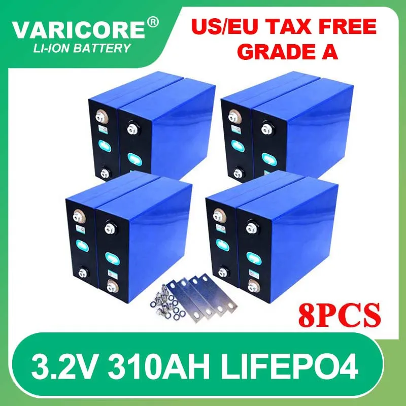 

8PCS 3.2V 310Ah lifepo4 batteries DIY 12V Rechargeable battery for Electric car RV Solar Energy storage system Grade A Tax Free