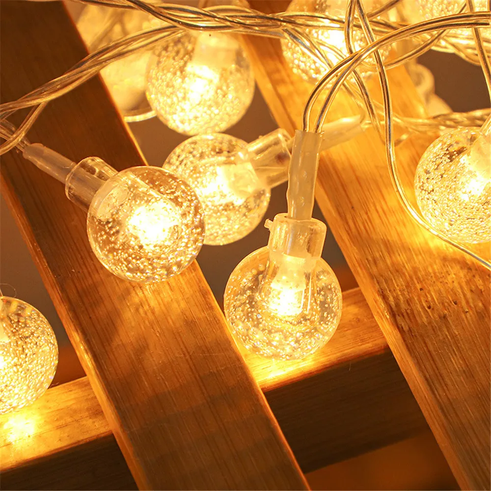 

Battery Powered Crystal Globe LED String Lights Fairy Light Christmas Wedding Birthday Garland for Garden Party Decor