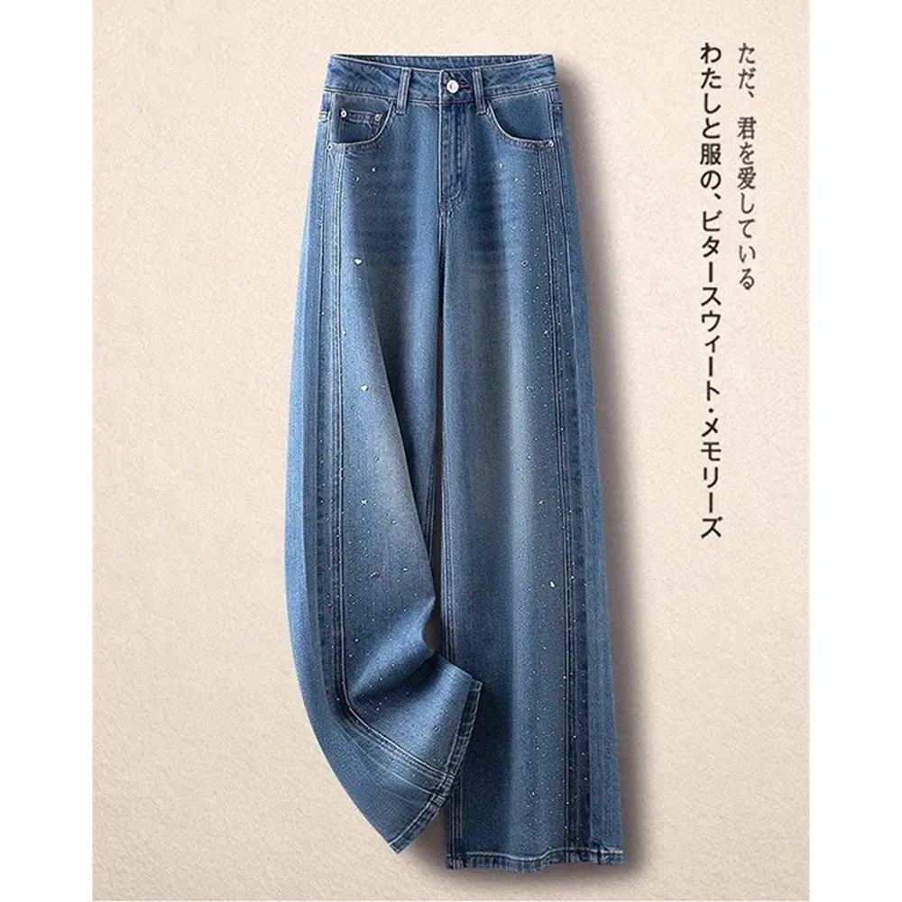 جديد ربيع وصيف 2026 جينز نسائي واسع الساق فضفاض موضة غير رسمية سراويل كاوبوي أنيقة تناسب الجميع سراويل نسائية #2