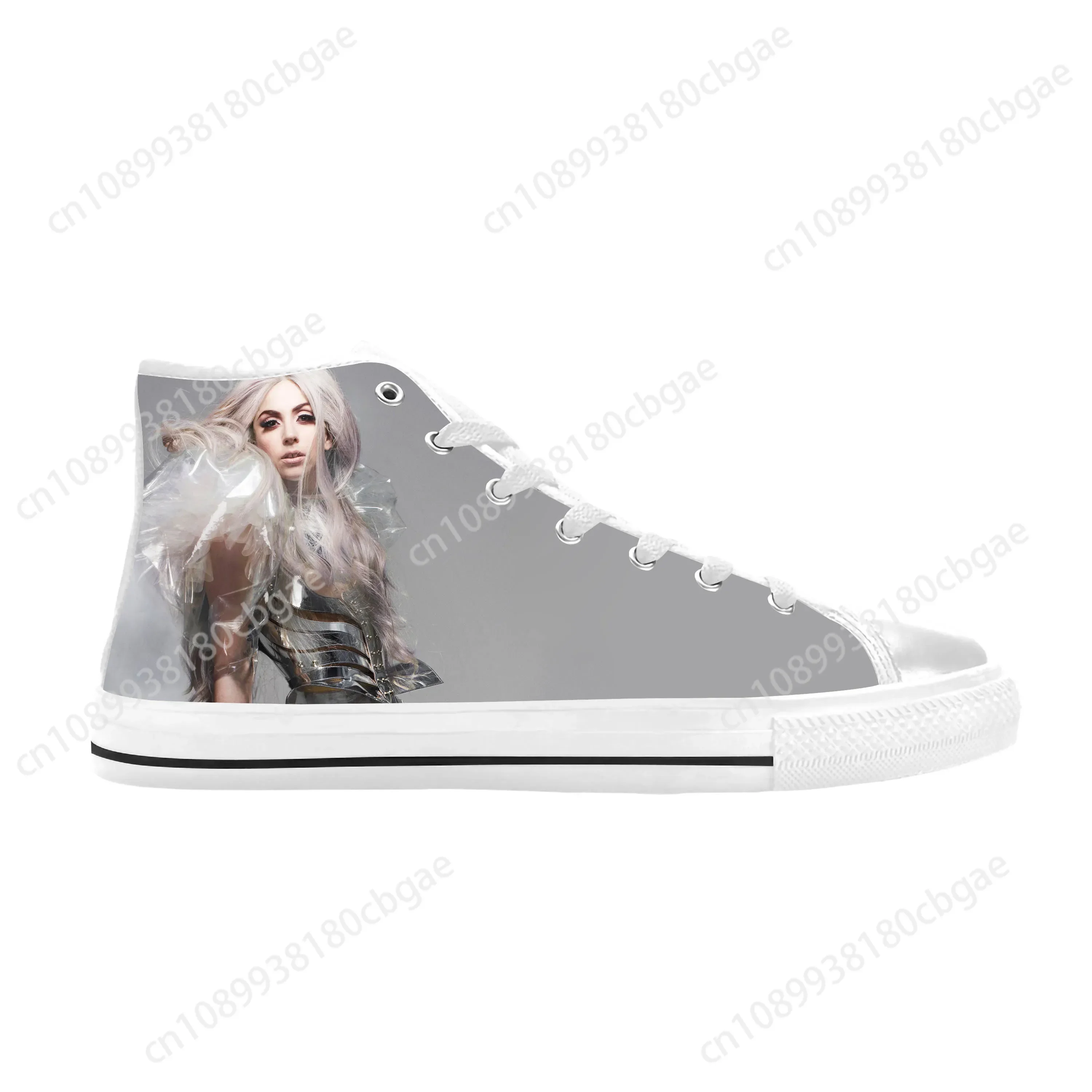 

Lady Gaga Pop Singer Music Cute Fashion Popular Casual Cloth Shoes High Top Comfortable Breathable 3D Print Men Women Sneakers