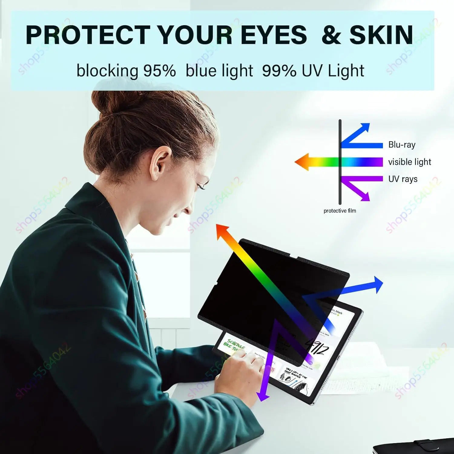 For Samsung Galaxy Tab S10 Ultra 14.6\'\' 2024 Magnetic Privacy Screen Protector Anti Glare Filter Anti Blue Light Film S9/S8Ultra