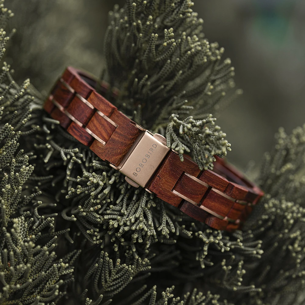 BOBO BIRD Orologio da donna Orologio da polso con movimento al quarzo giapponese in legno di moda Orologio da polso di lusso in legno di sandalo rosso Confezione regalo Dropshipping