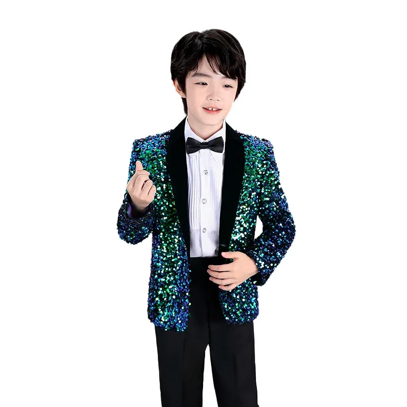 

Boys' dresses children's performance clothes style piano Tuxedo Dress flower children's show suit big child size 110-160