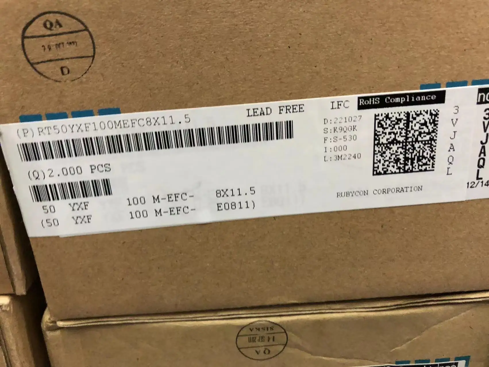 مكثف كهربي من روبيكون ، تردد عالي ، مقاومة منخفضة ، عمر طويل ، YXF 50vuf ، 8 × 100 ، بجهد 50 فولت ، 50 فولت ، 50 فولت ، 50 فولت ، 50 فولت ، 10 #2
