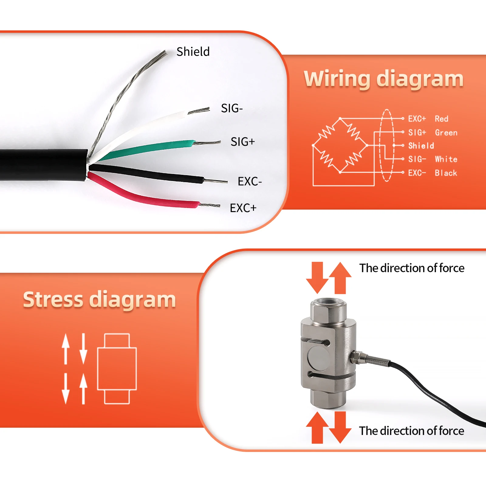 S type load cell 100kg 200kg 300KG 500kg 700KG 1T 2T 3T 5t 10T high precision pressure sensor for weighing scale