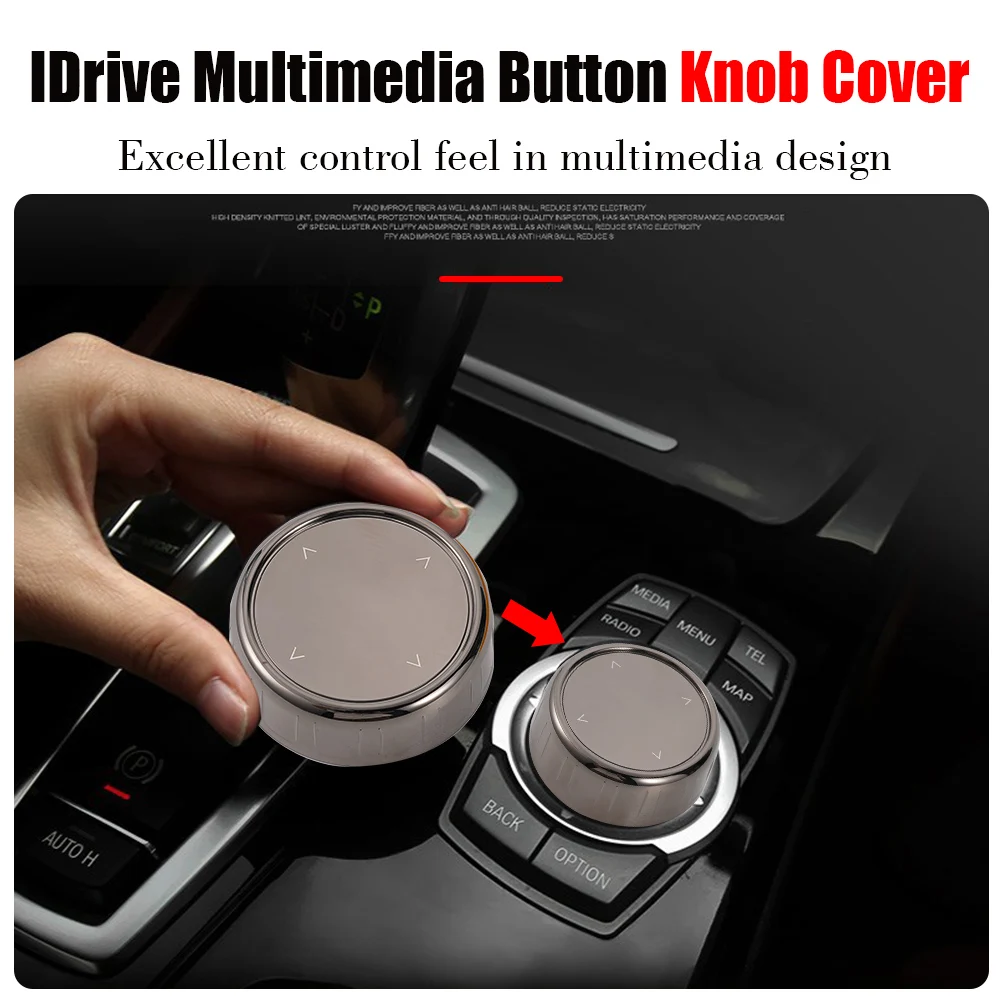 1pc Crystal IDrive Multimedia Button Knob Cover For BMW E60 E61 E70 E71 E72 E66 5 Series X5 X6 Center Control Buttons Switch Kno