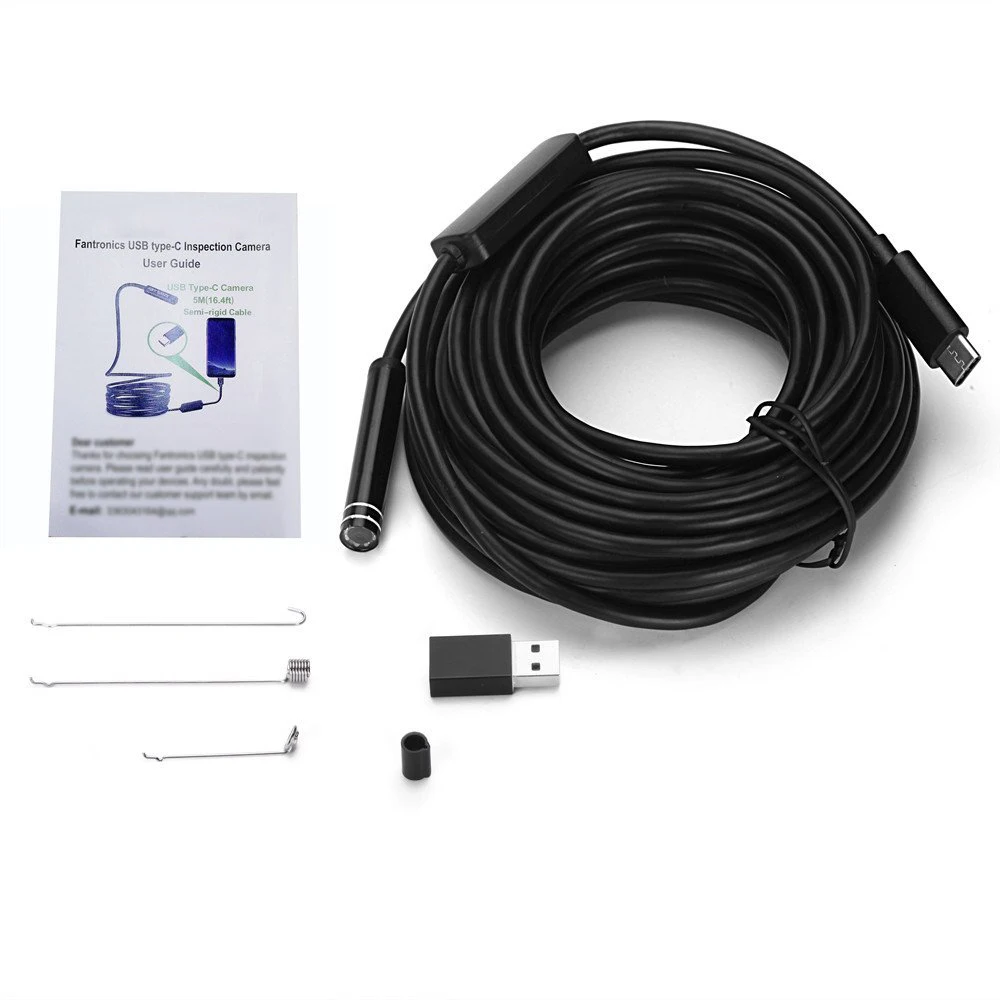 

5.5mm/7mm Lens Android Endoscope 3in1 USB Inspection Borescope Camera IP67 Waterproof for Android Phones PC Industrial Pipescope