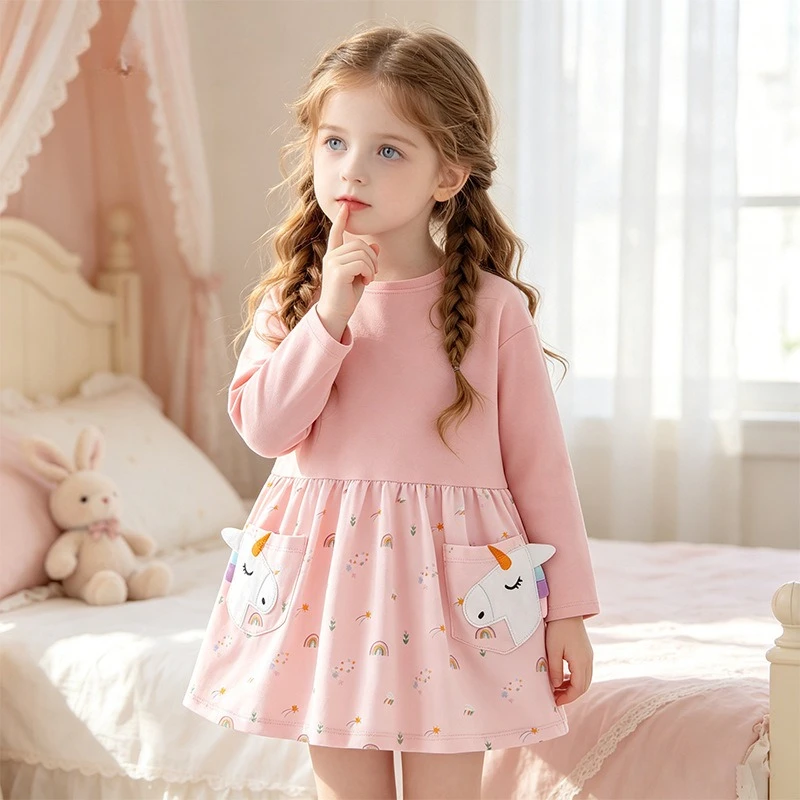 Girls' long-sleeved dress autumn European American and medium-sized children's casual foreign princess dress skirt