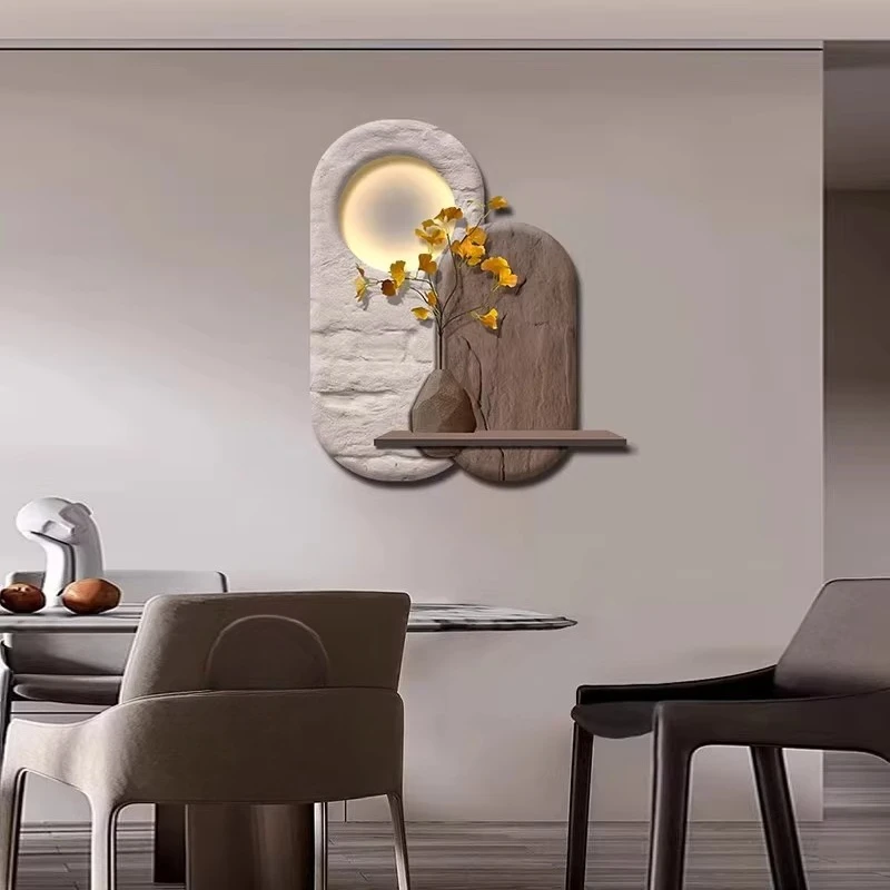 Antique-style 3D Sandstone Decorative Wall Art, Corridor Decoration, Restaurant Hanging Art