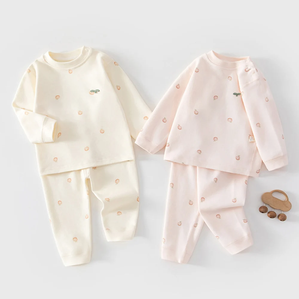 Baby Clothing Sets Combed Cotton Long Sleeve Tops Pants Two Pieces Spring Autumn Infant Outfits For Boys And Girls