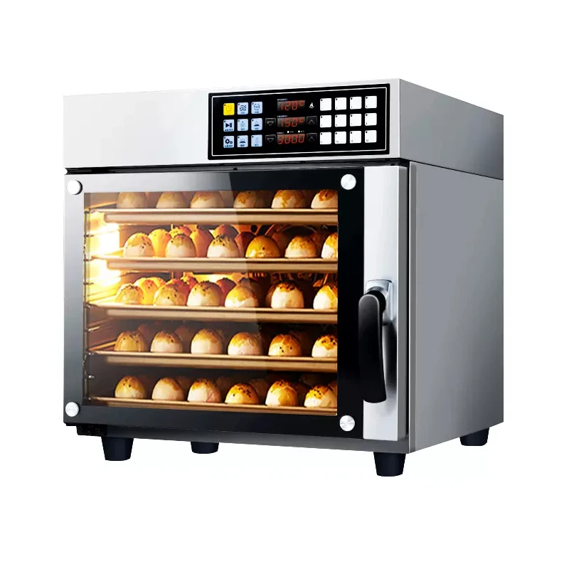 Glass Door Appearance Computerized Hot Air Circulation Baking Equipment 5 Plates 60L   Oven