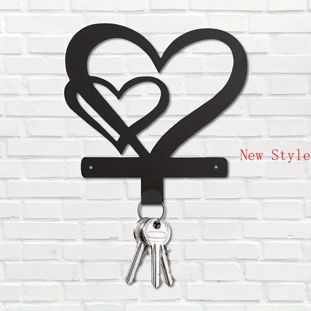 

Creative Heart Wall Mounted Decoration Multi Purpose Hooks Organizing Keys Clothes Towels Coat Rack Iron Art Coat Hanger Home D