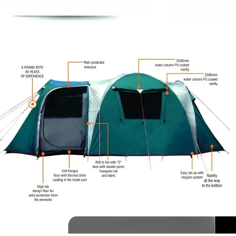 Tent for Family Camping Waterproof Dome & Breathable Mesh | Outdoor Tents Warm Cold Weather