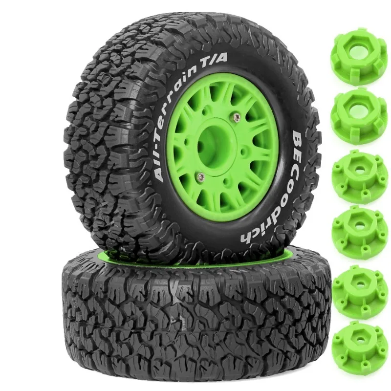 RC Truck Tires With Plastic Wheel Rims 12 14 17mm Hex for 1/10 Scale RC Car ARRMA 727 Losi