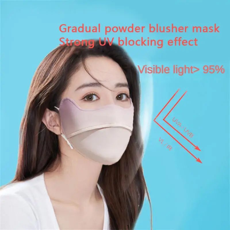 Ice Silk Eye Mask Powder Blusher Mask Eye Three-dimensional Sunshade Full Face Mask Sunscreen Mask Outdoor