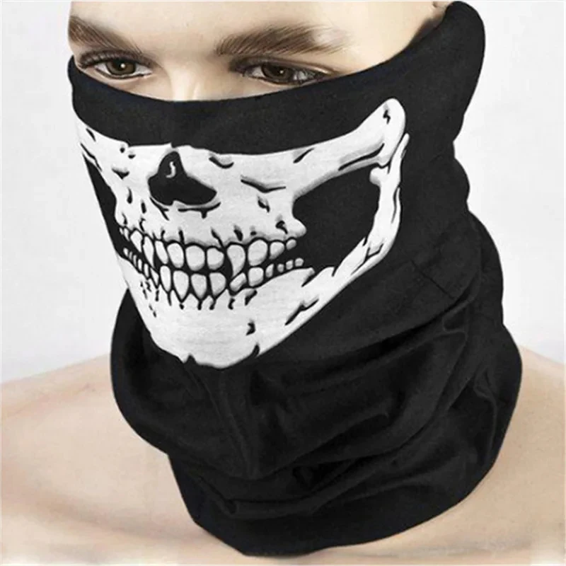 Maschera traspirante con stampa teschio per ciclismo Sciarpa da equitazione unisex Ghetta per il collo Turbante Copricapo Fascia per capelli Escursionismo