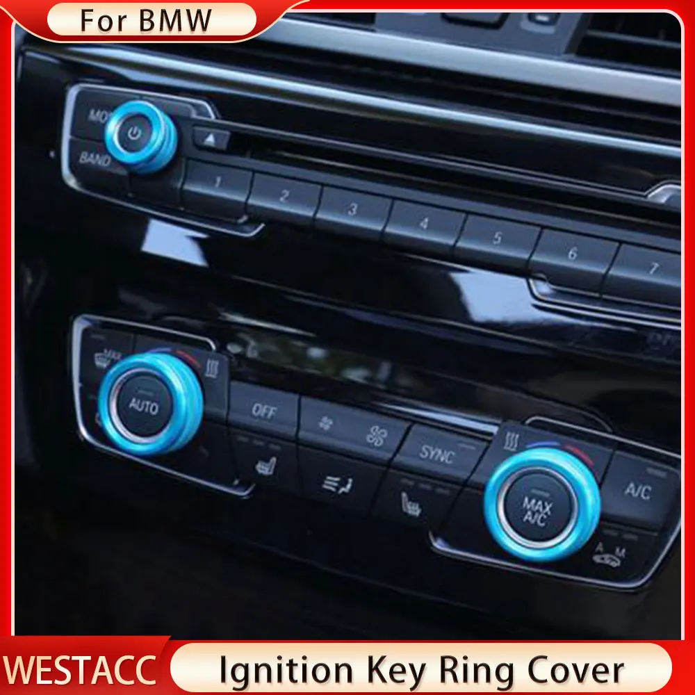 3Pcs Air Conditioning Knob Audio Volume Control Button Ring Cover for BMW 1 2 3 3GT 4 Series X1 Decoration Sticker Accessories image 4
