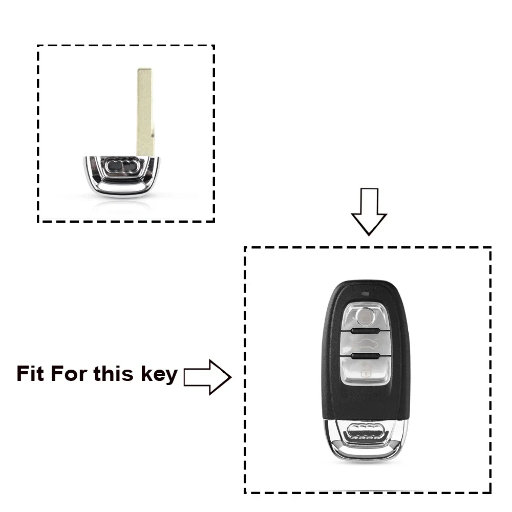 KEYYOU For Audi A4l A3 A4 A5 A6 A8 Quattro Q5 Q7 A6 A8 Remote Key Shell Fob Replacement Key Case HU66 Uncut Blank Insert Blade