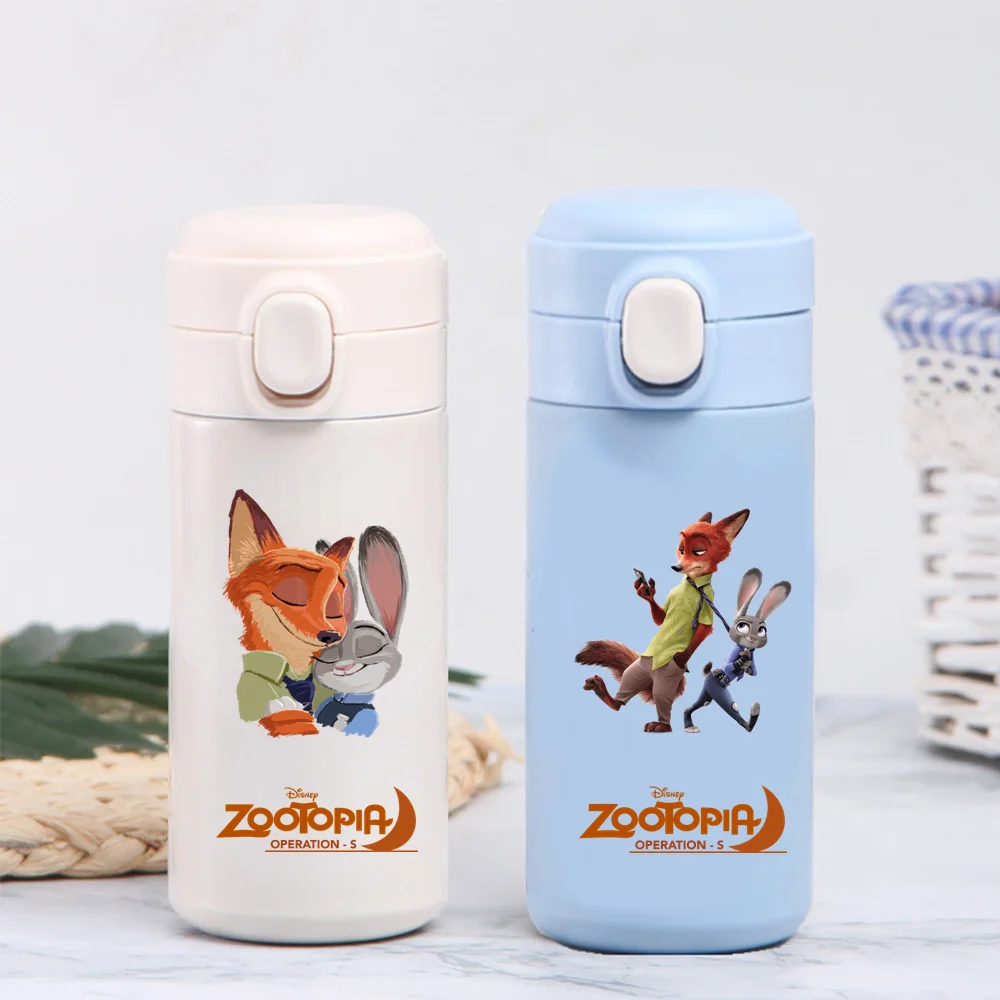 320/420ML Disney Zootopia Judy Nick Stainless Steel Water Cup Vacuum Thermos Cup Travel Portable Insulated Bottle Boy Girl Gift