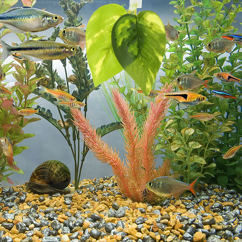 

3 Pcs Simulation Leaf Decoration Betta Fish Tank Accessories Aquarium Decor Plastic Plants Bed Resting Hammock