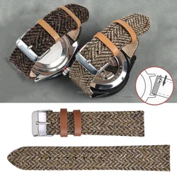 High Quality 22mm 20mm 18mm Watch Strap Retro Nylon Leather Wristband for Seiko Quick Release Bracelet for Rolex Belt Wholesale