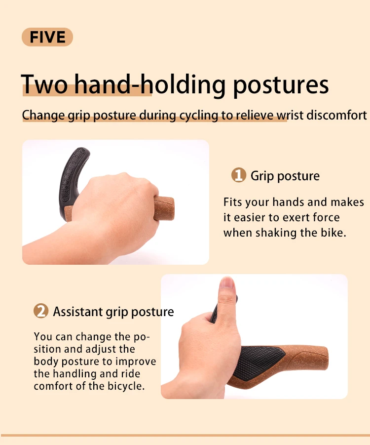 ODI GP3-Pro MTB-Griffe, ergonomisch, bequem, Gummi/Eiche, Mountainbike-Lenkerabdeckungen mit großem Polster zum Festrasten für Rennräder – Detail 10
