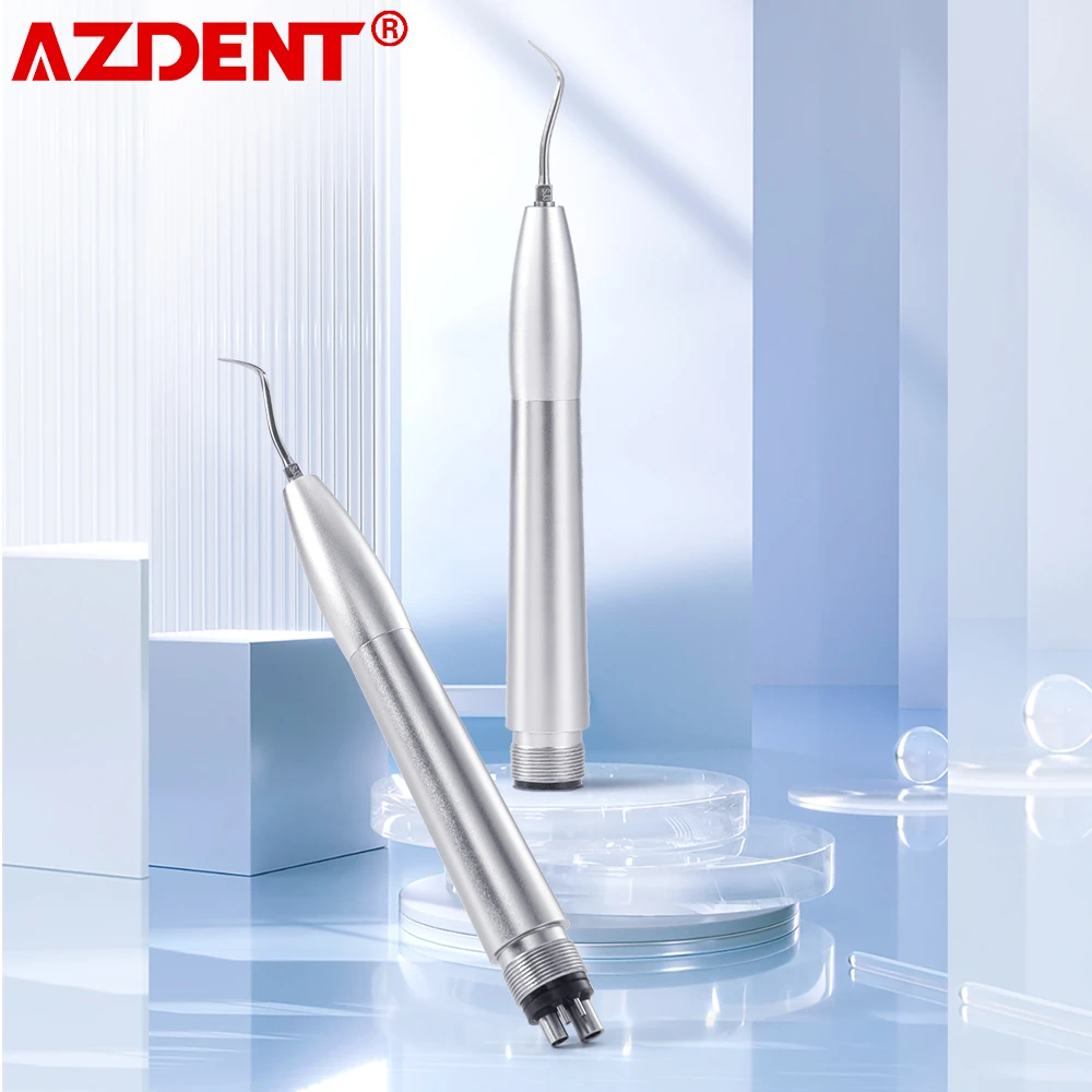 AZDENT Dental Air Scaler Handpiece Sonic Scaler Tooth Cleaner With 3 Tips 2/4 Holes Comfortable Dentistry Tools