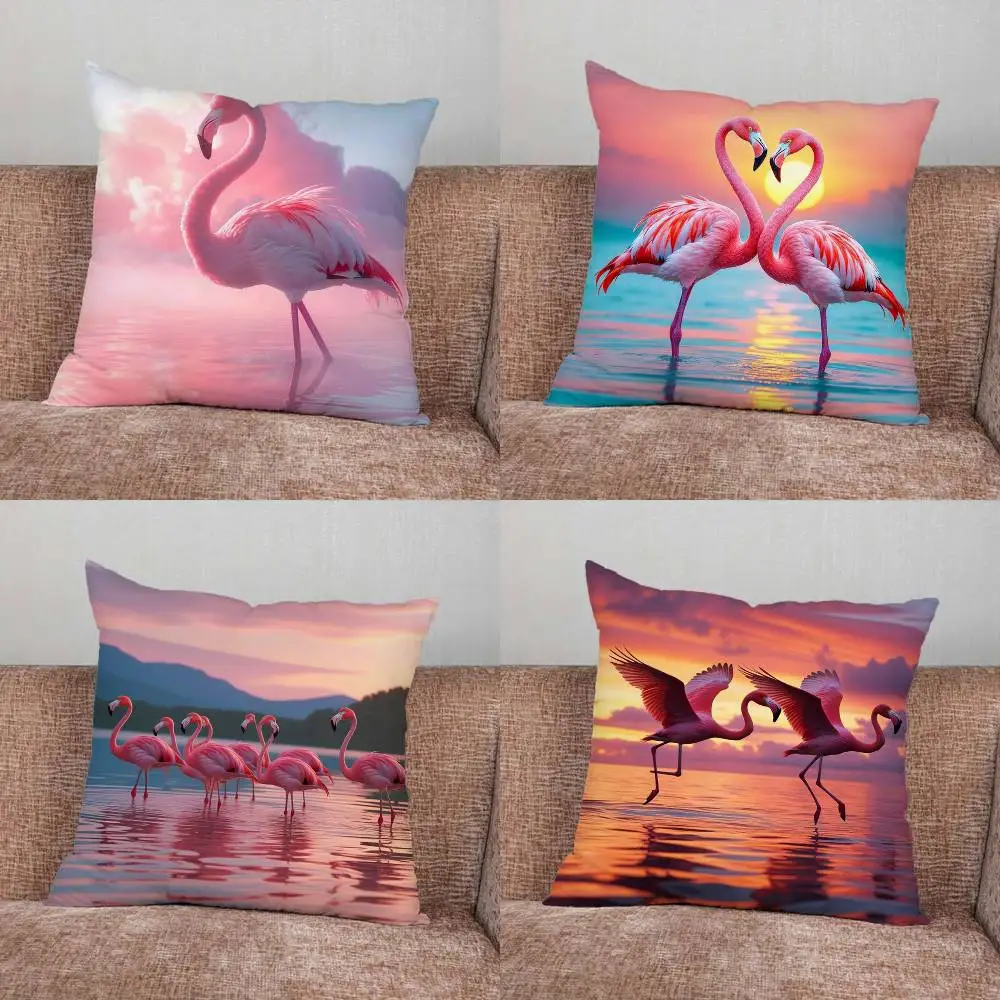 

Flamingo Pillow Case Pillowcase Home Sofa Cushions Car Cushions Pillowcover Office Pillowshell Pillow