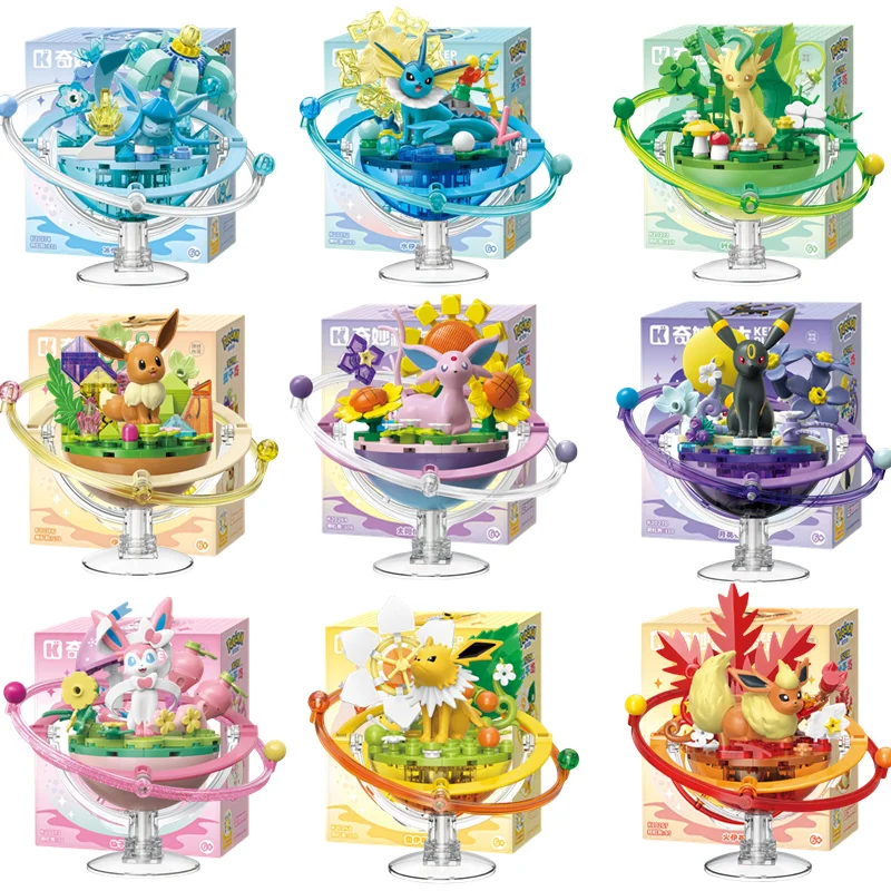 

Keeppley Let's Go! Eevee Pokemon Eevee Vaporeon Espeon Umbreon Leafeon Sylveon Коллекция строительных блоков Аниме Модель Игрушки Подарки