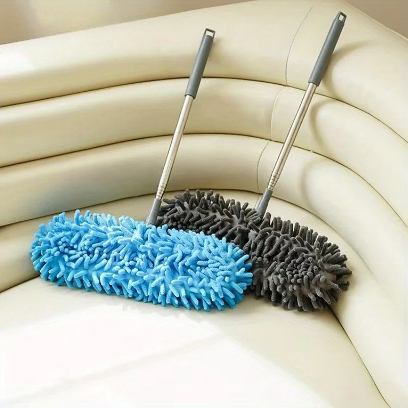 Lüfter-Staubpinsel | Ausziehbare Teleskop-Reinigungsbürste | Langstieliger Staubwedel für Deckenventilatoren und Möbel - Chenille-Staubwedel