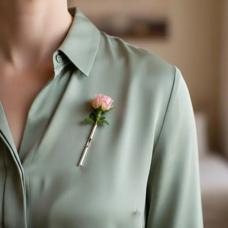 Flower Branch Brooch Pin Metal DIY Insert Handmade Corsage for Women Office and Party Clothing Accessories