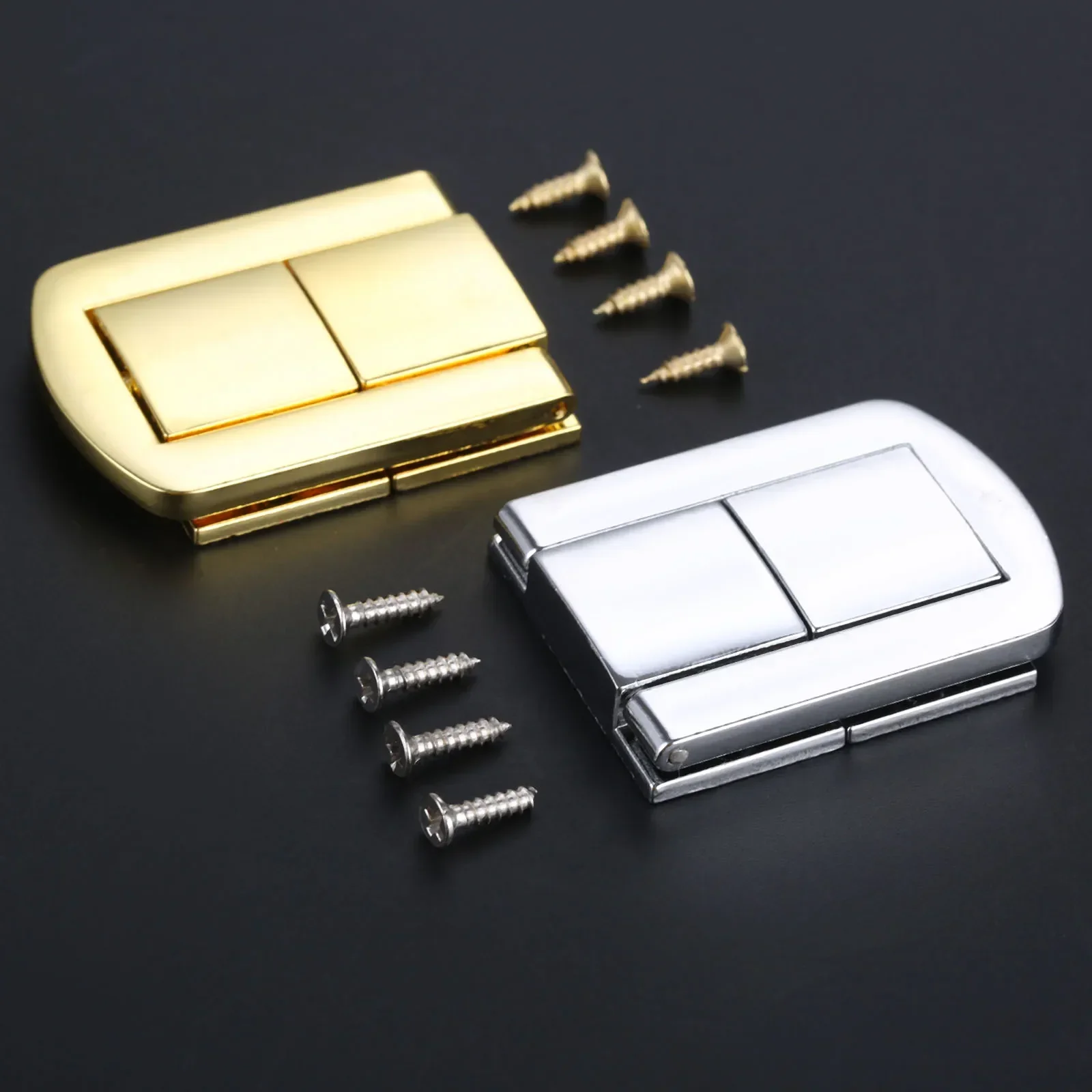 2Pcs 43x32m Vintage Square Hasps Lock Zinc Alloy Buckle Catch Latches Luggage Jewelry Gift Box Suitcase Hardware Accessories