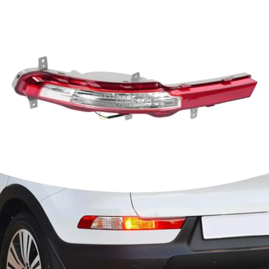 

For 20112015 2016 Kia Sportage Halogen Rear Bumper Light Fog Light Lamp Assembly Left Driver Side Grey Housing with Red Clear L