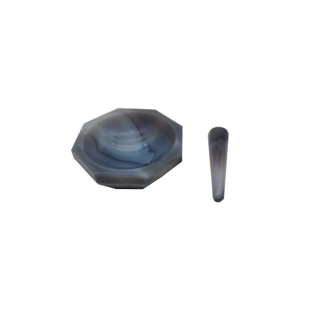 

1pc ID 30mm to 130mm Natural Agate Mortar with Grinding rod，Laboratory wear resistant mortar with Agate Grinding Pestle