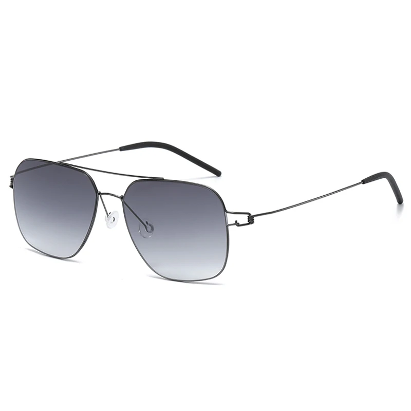 Sunglasses Men Screwless Square Titanium Ultralight Thin Rimless Eyewear Sun Glasses Frames Denmark Designer 8210 Dye Stain Tint