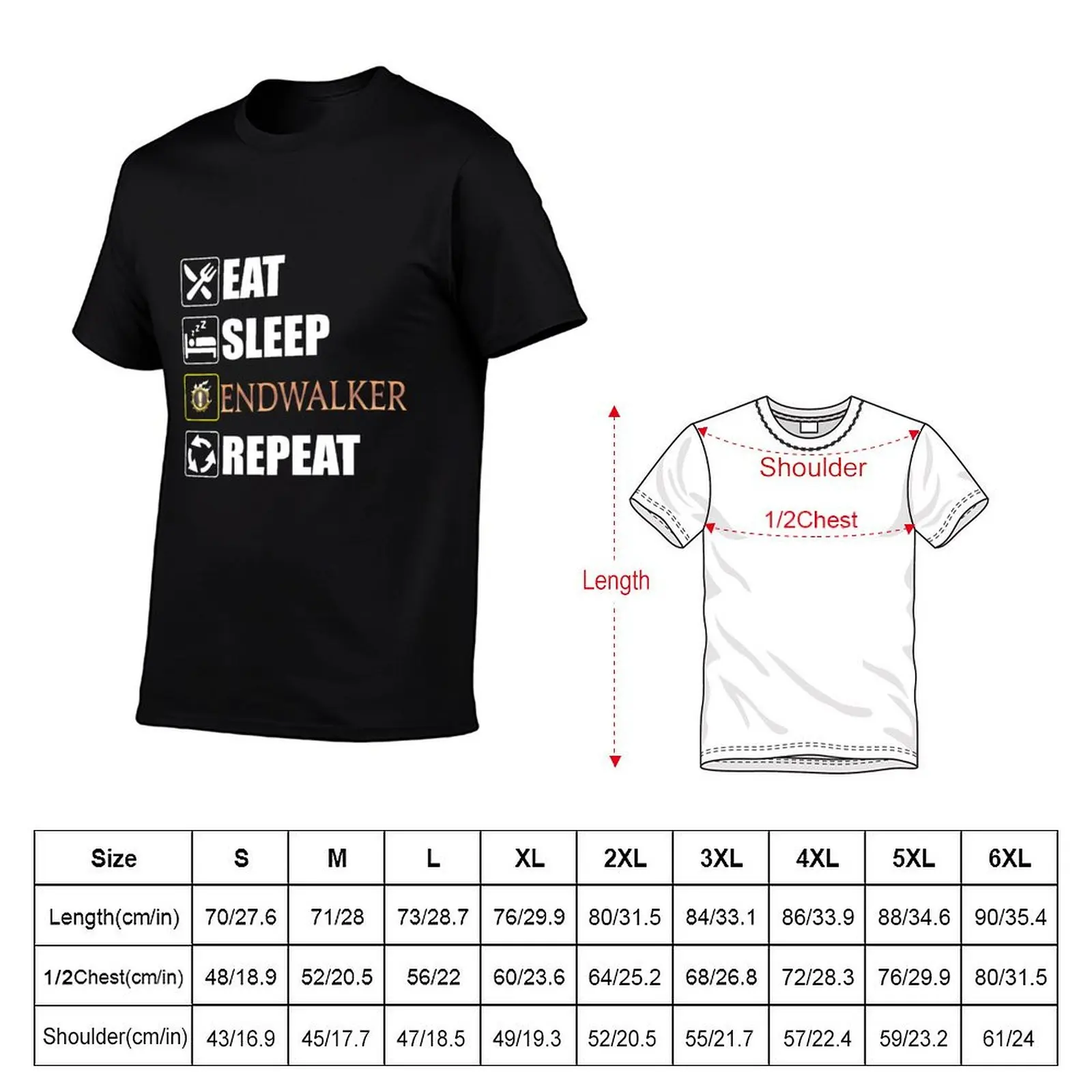 Eat Sleep Endwalker Repeat T-Shirt Outdoor Sports Short Sleeve Top