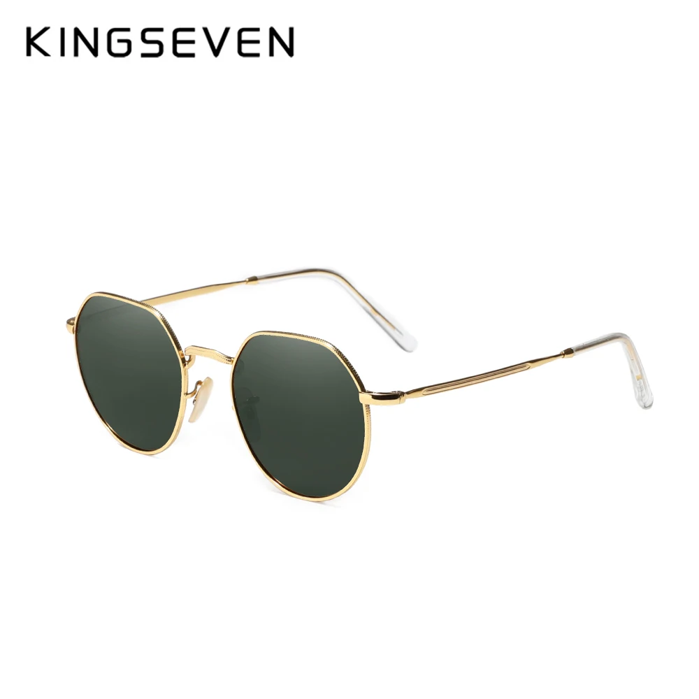 KINGSEVEN Trend Polarized Sunglasses For Men Women UV400 Square Alloy Frame Anti-reflection Glassses for Lady Travel Eyewear