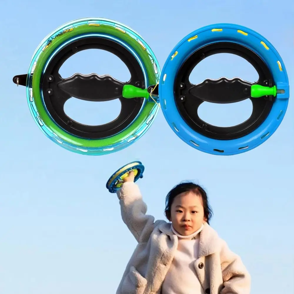 Outdoor Game with String Kite Reel Handle Tool Twisted String Line Winder Fire Wheel Round Blue 14/16/18cm Kite Line Winder