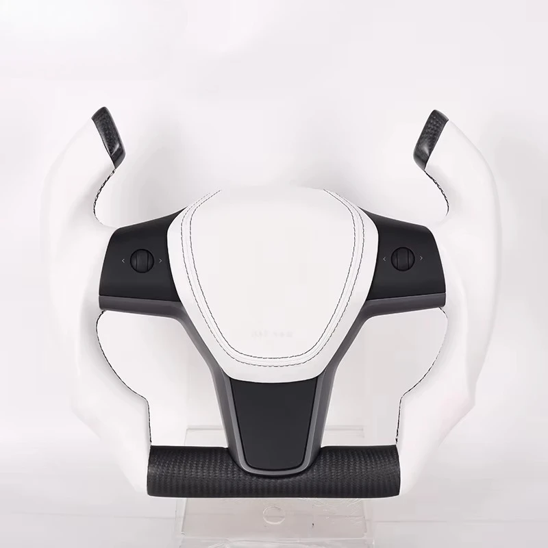 

Wholesale Custom F1 Steering Wheel Flat Bottom Carbon Fiber Steering Wheel for Tesla 3/Y/X