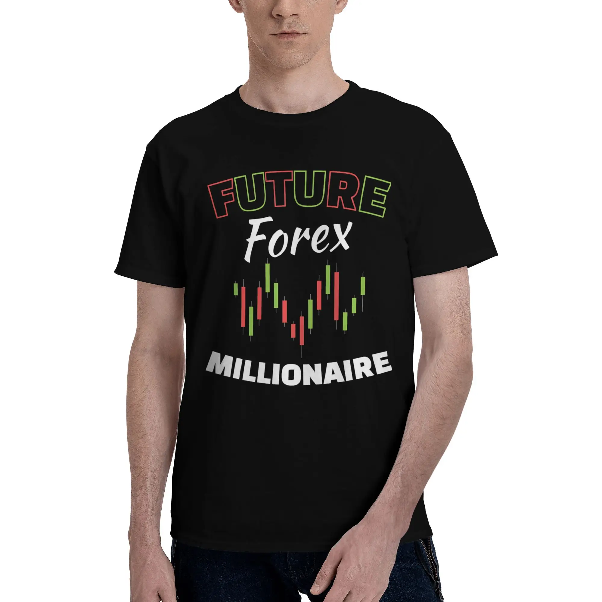 Future Forex Millionaire Chart Graphic Printing T Shirts Men Women  Pure Cotton  Tee Shirt Clothing