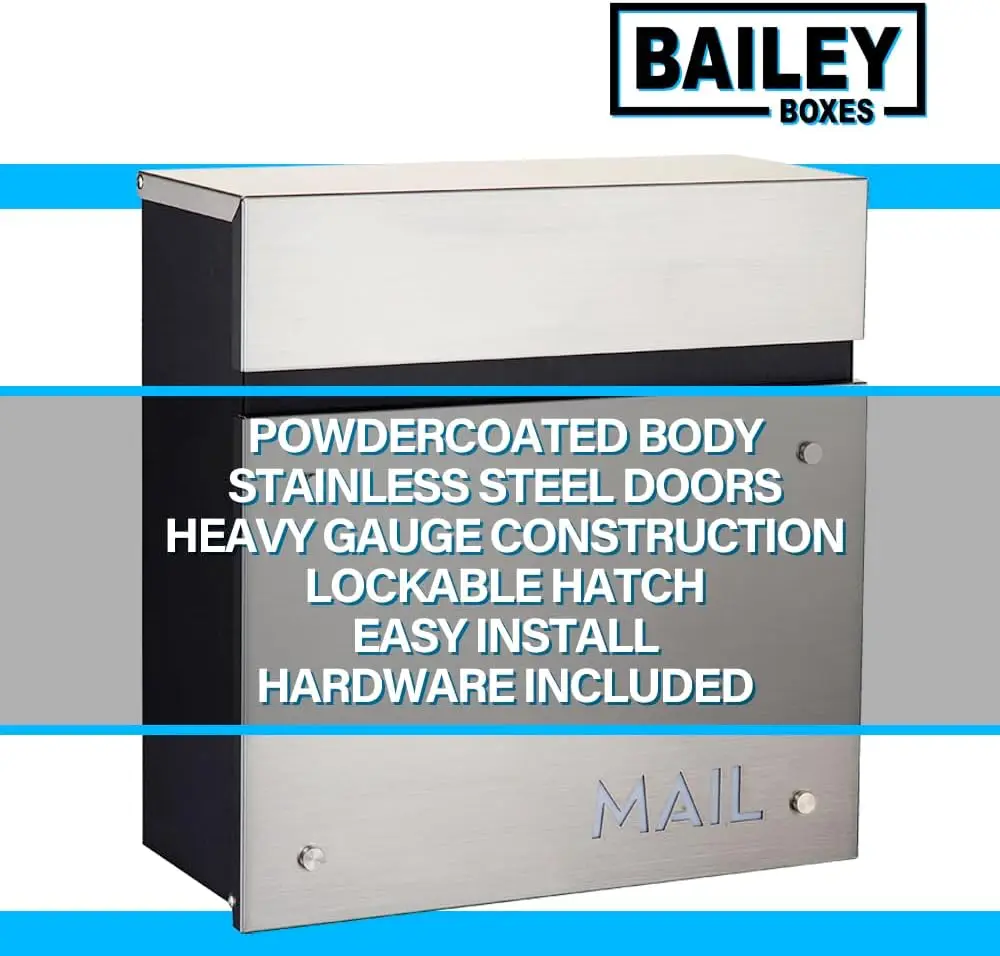 Настенный современный замок для почтовых ящиков из ящиков Bailey Enhance Your Home с Dalton 14,25 дюйма В X 14 дюймов Ш X 5,75 дюйма Г. США