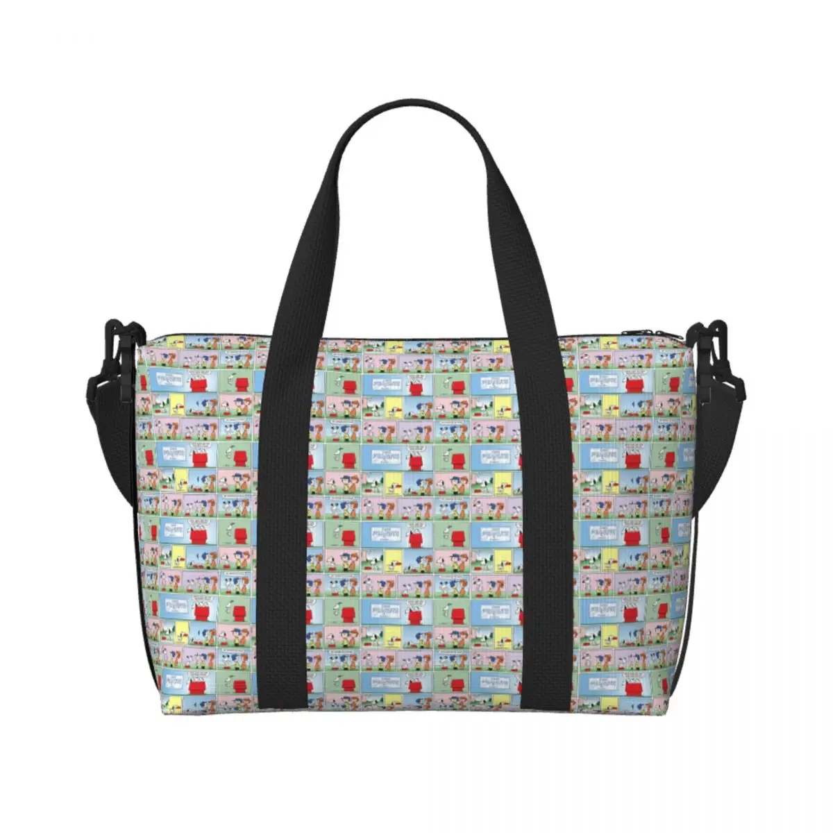 

Custom Large Snoopys Dog Pattern Cartoon Comic Tote Bag for Women Beagle Shopping Shoulder Beach Gym Travel Bag