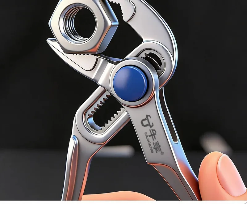 4-Zoll-Mini-Rillenverbindungs-Zangen mit Push-Lock-V-Backen, schnell einstellbar für enge Räume, Mehrflächen-Grip – Detail 7