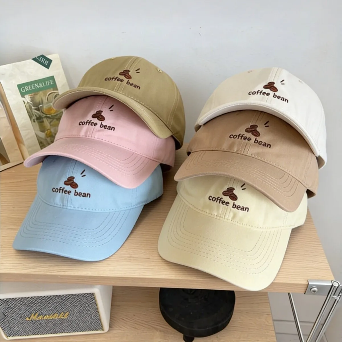 Baseball Cap Men's /Women's Dome Hat Soft Top Cap Summer Casual Sun Protection Letter COFFEE BEAN Hat Adult Caps Streetwear