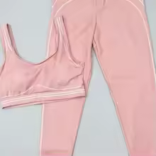 90s Outfits Slim Fit Workout Set Stretch Fabric - Rose Gold