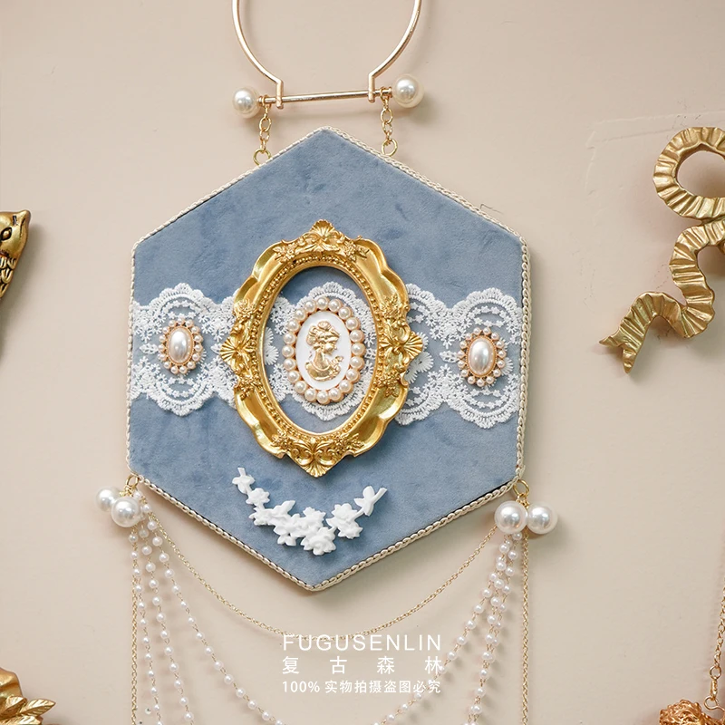 Retro Forest European Elegant Blue Velvet Embossed Photo Frame Home Decoration Photo Frames and Ornaments for Homestays