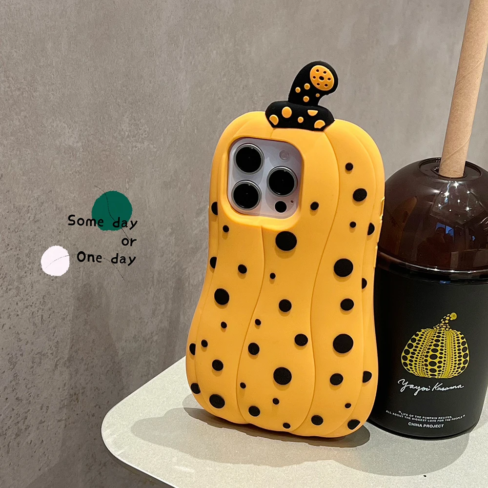 Für iPhone 13 14 15 Plus 16 Pro Max Kawaii Gemüse Polka Dots Kürbis Hülle Weiche Silikonhülle – Detail 6