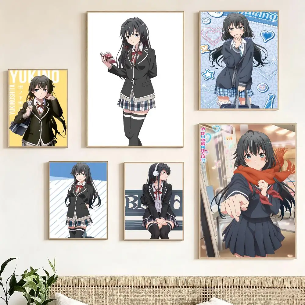 Japanese Anime Y-Yukino Yukinoshita Poster Pegatina artistica HD autoadhesiva impermeable para salon dormitorio